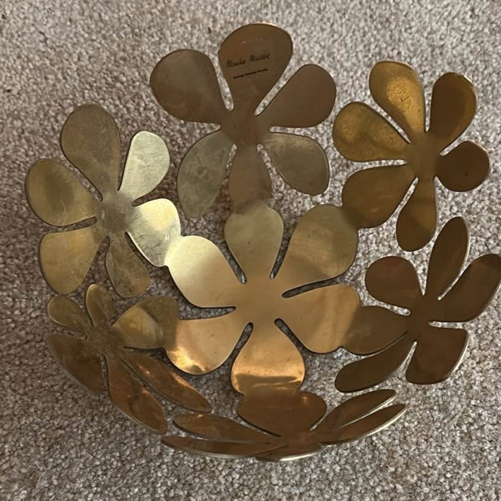 Gold Floral Decorative Bowl